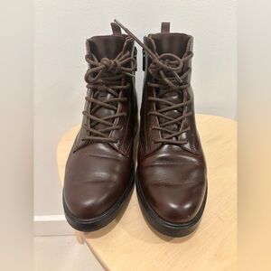 Everlane Brown Leather Lace-Up Ankle Boots